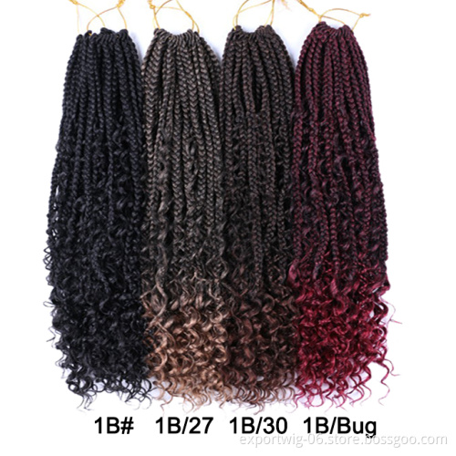 Wholesale wavy river curly box locs braids synthetic faux locs goddess crochet hair extensions braiding hair